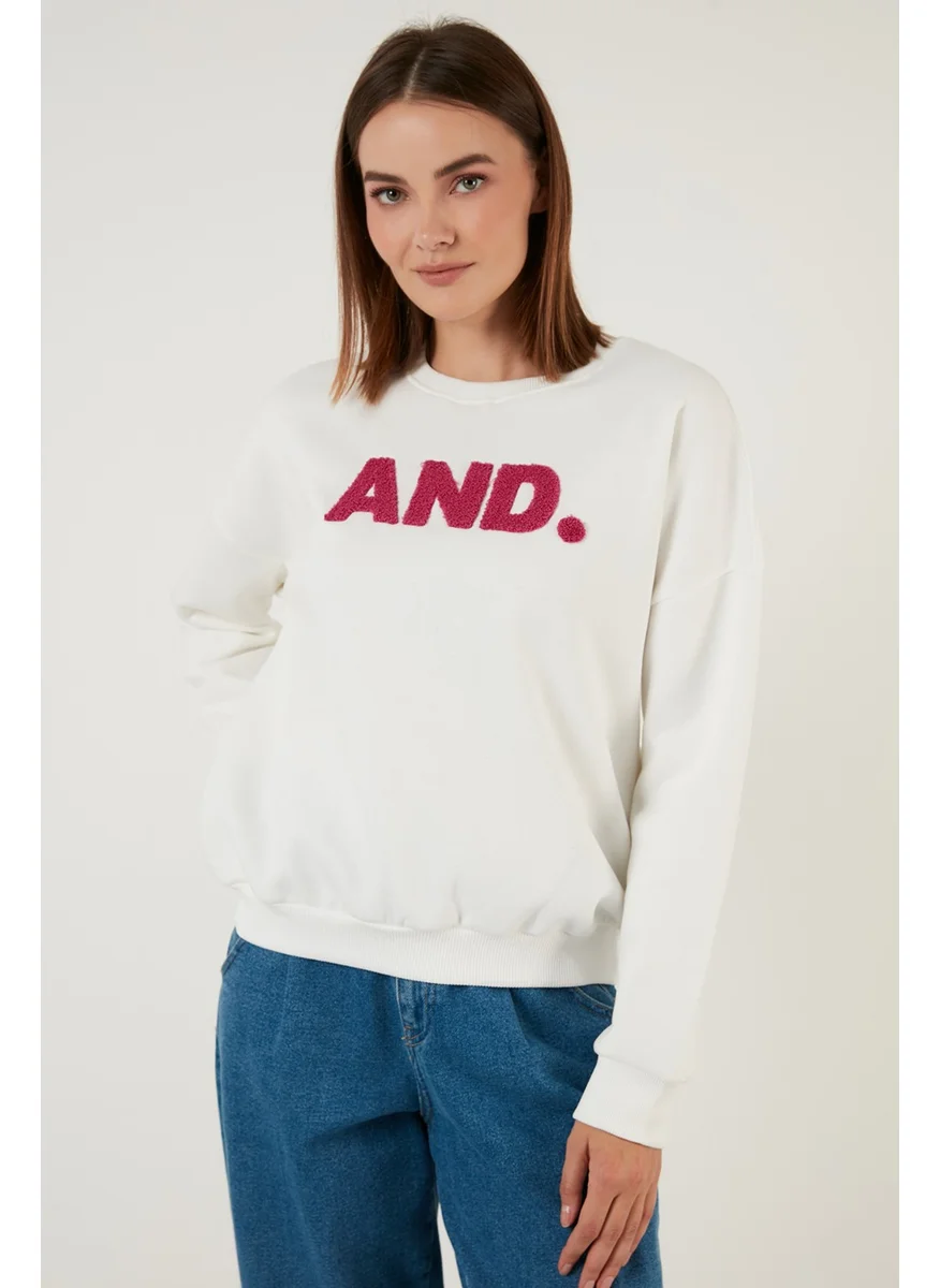 Lela Regular Fit Crew Neck Thick Fleece Lined Winter Knitted Sweat Women's Sweat 5864880