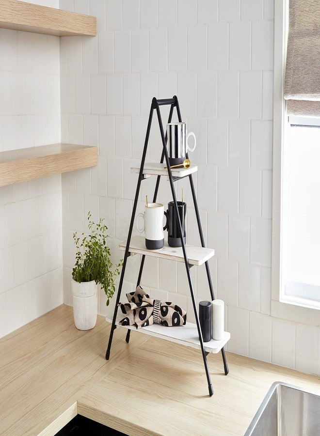 Mud Pie Marble Black/White Salt and Pepper Shakers; 2 3/4" X 1 3/4" Dia - Image 2