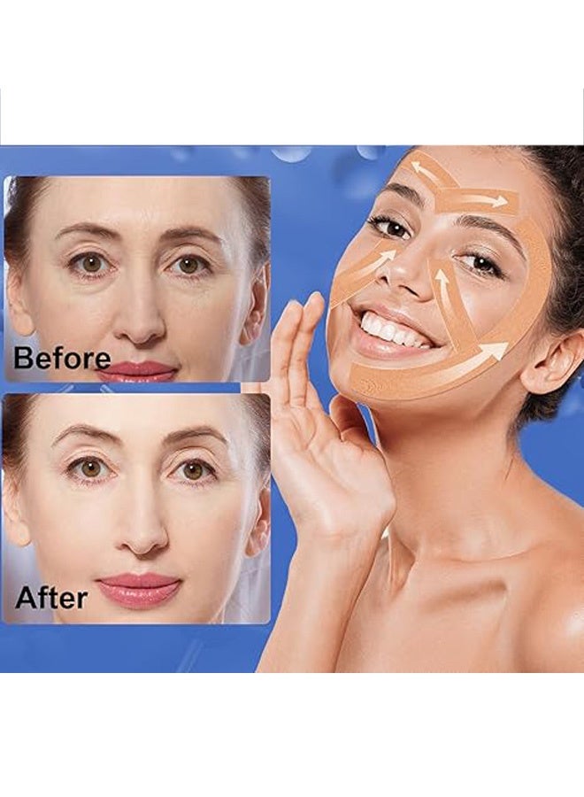 إم إكس إن 4 لفات من شريط شد الوجه للتجاعيد | شريط مضاد للشيخوخة للتجاعيد | شريط رفع الليفي العضلي للوجه للبشرة | شريط جلدي للوجه والجبهة | أشرطة الوجه لرفع الجلد المترهل (4 ألوان) - Image 4