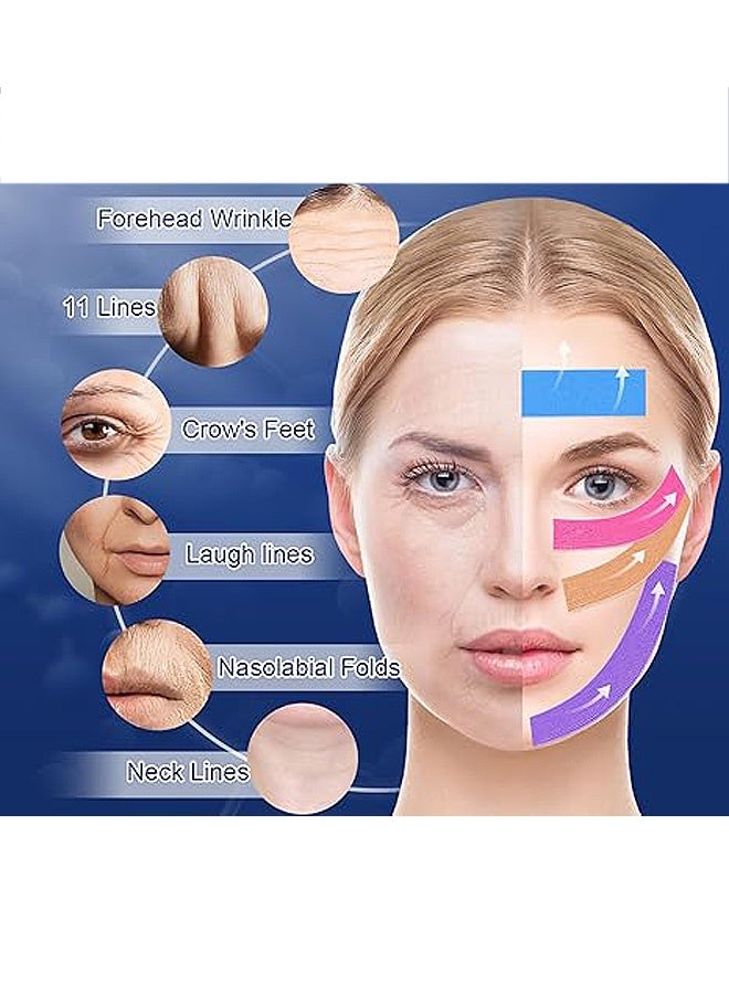 إم إكس إن 4 لفات من شريط شد الوجه للتجاعيد | شريط مضاد للشيخوخة للتجاعيد | شريط رفع الليفي العضلي للوجه للبشرة | شريط جلدي للوجه والجبهة | أشرطة الوجه لرفع الجلد المترهل (4 ألوان) - Image 3