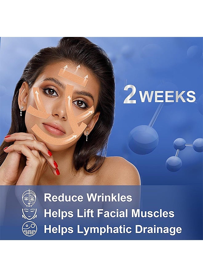 إم إكس إن 4 لفات من شريط شد الوجه للتجاعيد | شريط مضاد للشيخوخة للتجاعيد | شريط رفع الليفي العضلي للوجه للبشرة | شريط جلدي للوجه والجبهة | أشرطة الوجه لرفع الجلد المترهل (4 ألوان) - Image 5