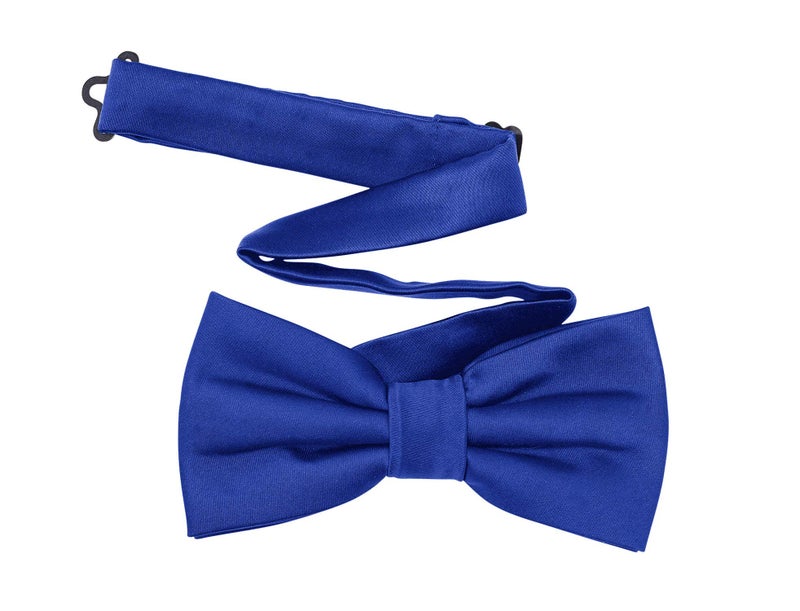 TINYHI Men's Pre-Tied Satin Formal Tuxedo Bowtie Adjustable Length Satin Bow Tie Royalblue One Size - Image 2