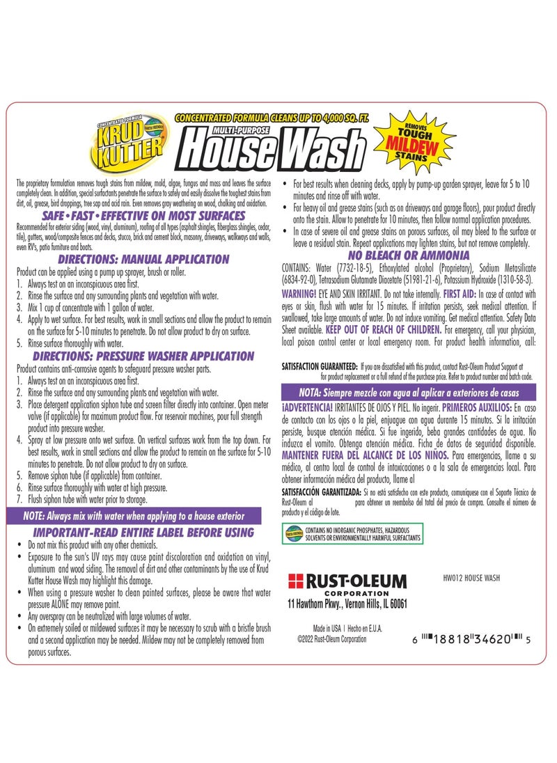 Krud Kutter Multi-Purpose House Wash Cleaner Liquid Concentrate 3.79 L  - Image 3