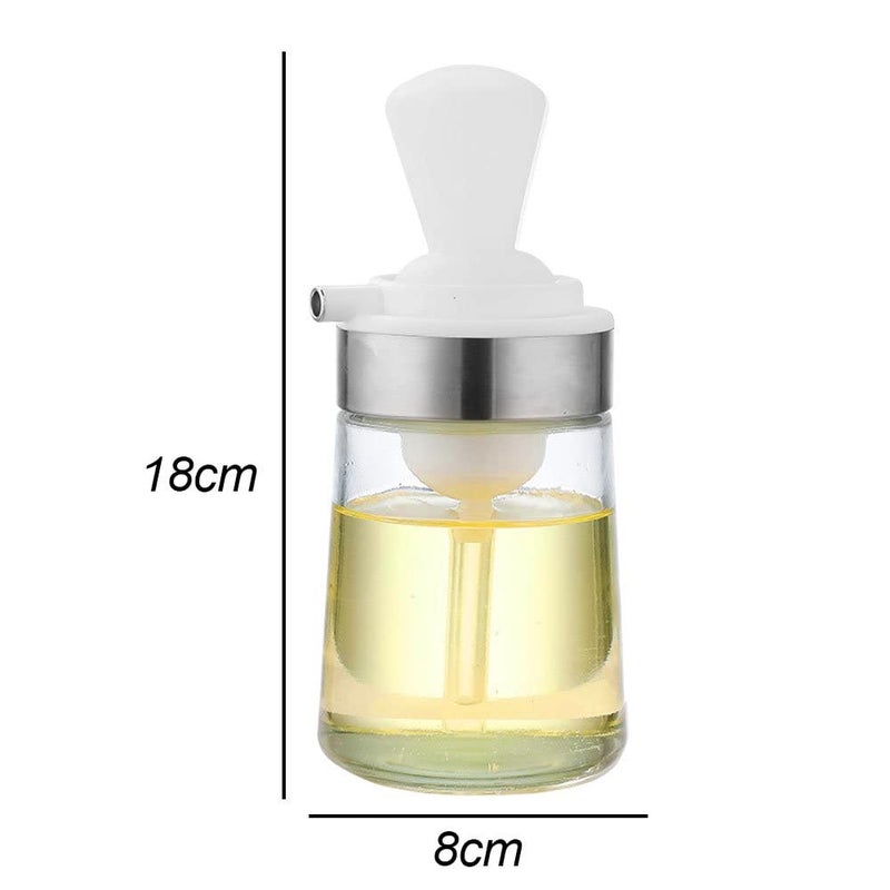 Ramkuwar 350ML Oil Dispenser Household Glass 2 in 1 Oil Bottle Kitchen Multipurpose Soy Sauce Vinegar Bottle For BBQBakingSalad1 White - Image 3