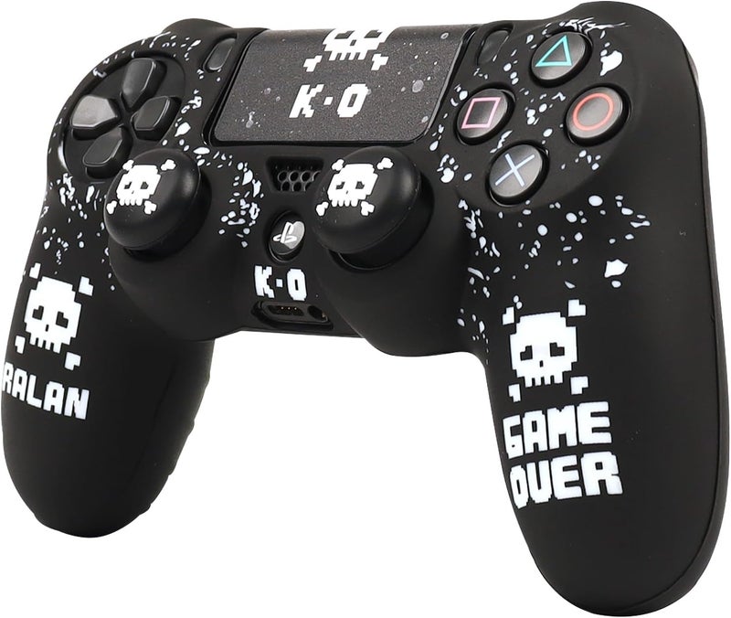 RALAN Pixelated Skull Design Controller Skin Cover with 2 Thumb Grips Compatible with PS4/Playstation 4 Slim/Pro Controller - Image 2