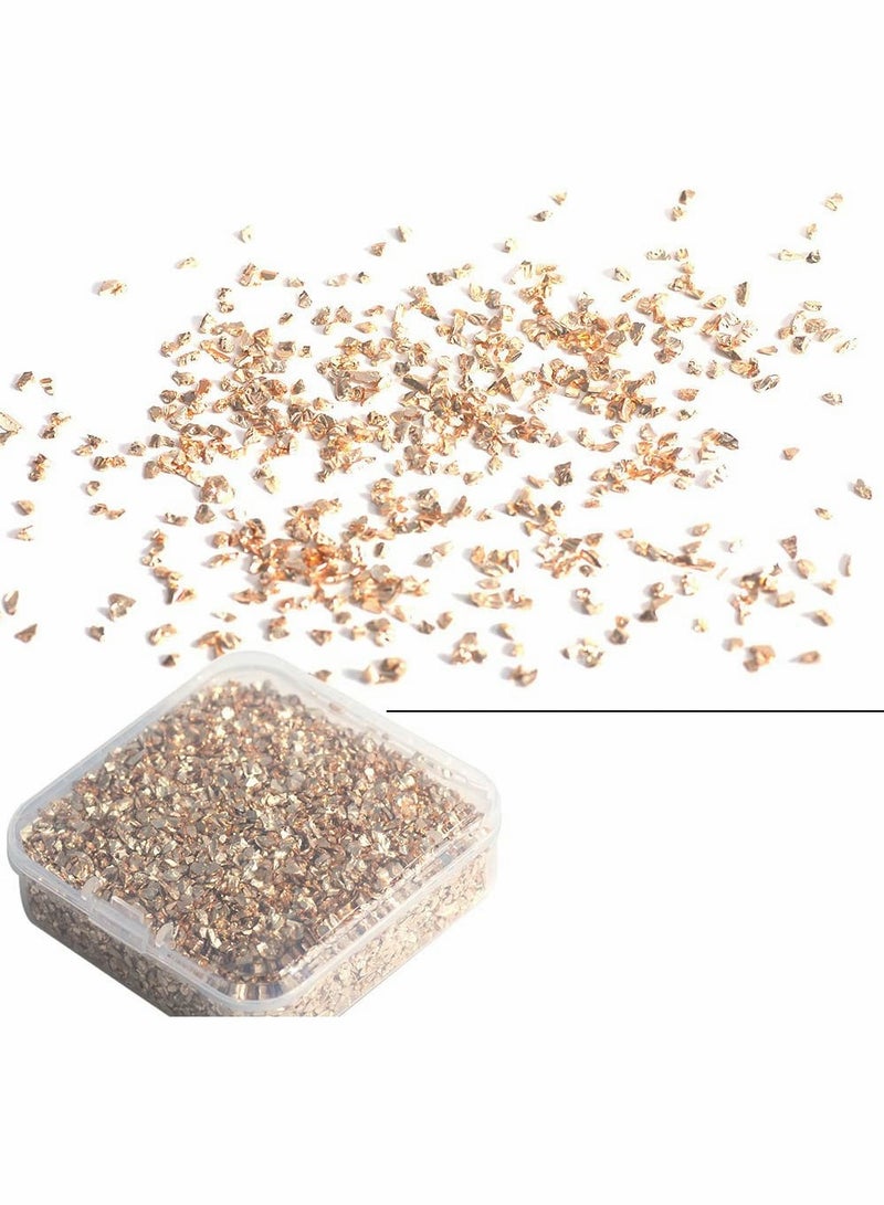 80g Crushed Glass Stone for DIY Epoxy Resin Molds Irregular Crystal Nail Art and Jewelry Making Champagne Color - Image 1