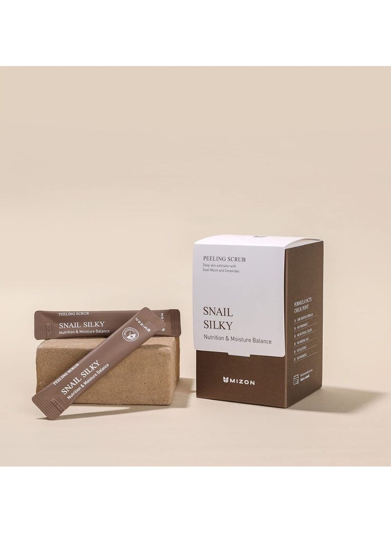 Mizon Peeling Scrub Snail Silky Deep Skin Exfoliator with Snail Mucin and Ceramides 40*5g - Image 2
