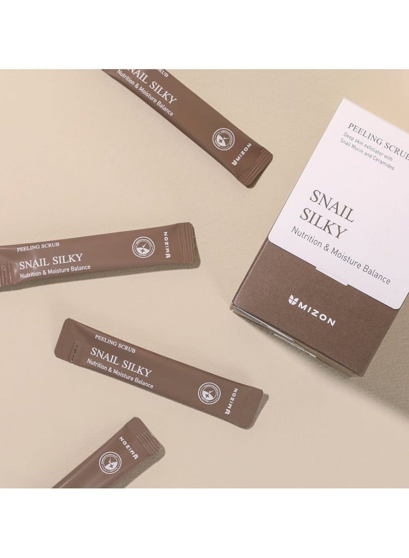 Mizon Peeling Scrub Snail Silky Deep Skin Exfoliator with Snail Mucin and Ceramides 40*5g - Image 3