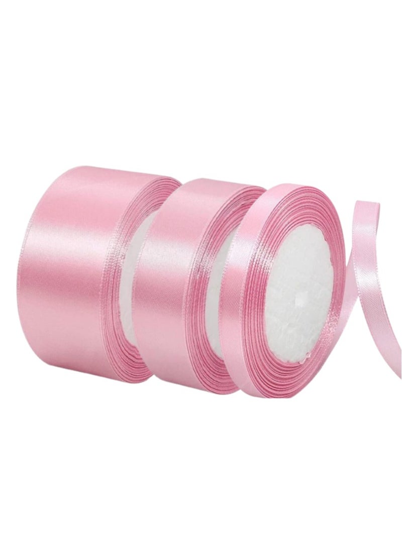 Generic 3-Pack | Baby Pink Satin Ribbon Roll Set – 0.5, 1, and 1.5 Inch Widths | Perfect for Gift Wrapping, Crafts, Party Décor, DIY Projects & Special Occasions | Mother’s Day, New Year & Beyond | 25 Meters Per Roll - Image 1