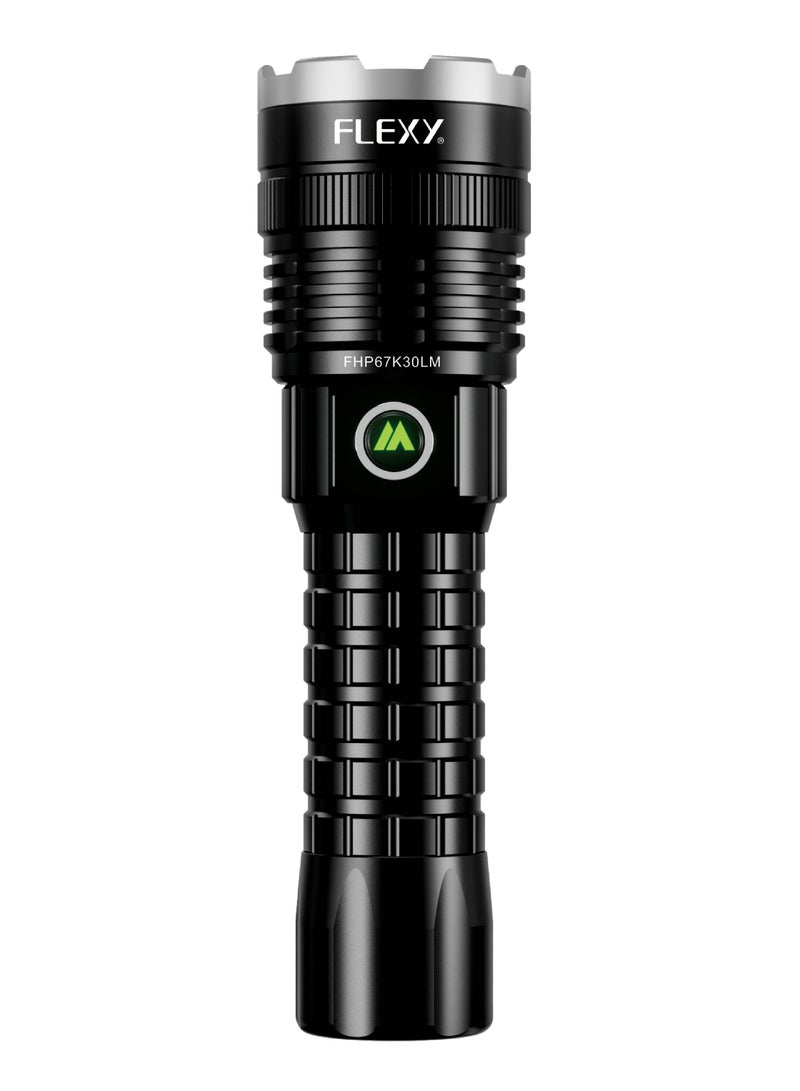 FLEXY Super Light Rechargeable Flashlight: 1000M Irradiation, ZOOM Illumination, Unbreakable PC Lens, Anodized Aerospace Aluminum Alloy, 2-Year Warranty, Ultra Lightweight. - Image 1