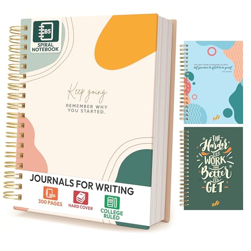 Only Zest 3 Pack Large Journals for Writing – 300 Page Spiral Bound Notebook with Hard Cover, Work Notebook for Women, Daily Writing, School, Office, Journaling, 10.25" X 7.25 Inches - Image 1