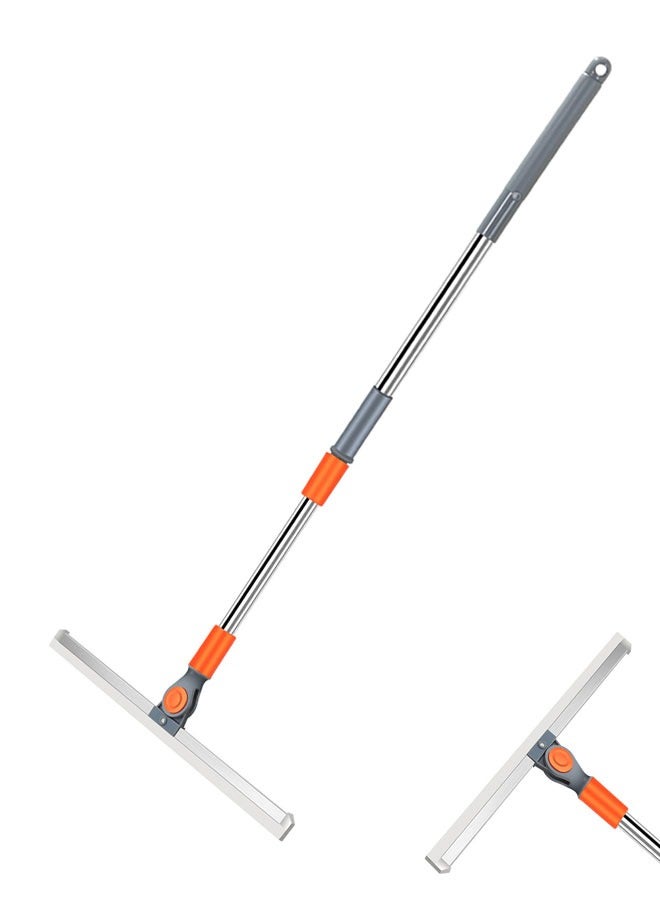 HAWAWA Floor Squeegee, 35CM Rubber Squeegee with 117cm Adjustable Handle, Household Silicone Wiper Magic Broom Non-Stick Hair Sweeping Soft Mop Floor Scraping Sweeper For Bathroom, Glass, Window, Kitchen, Tile Cleaning - Image 1