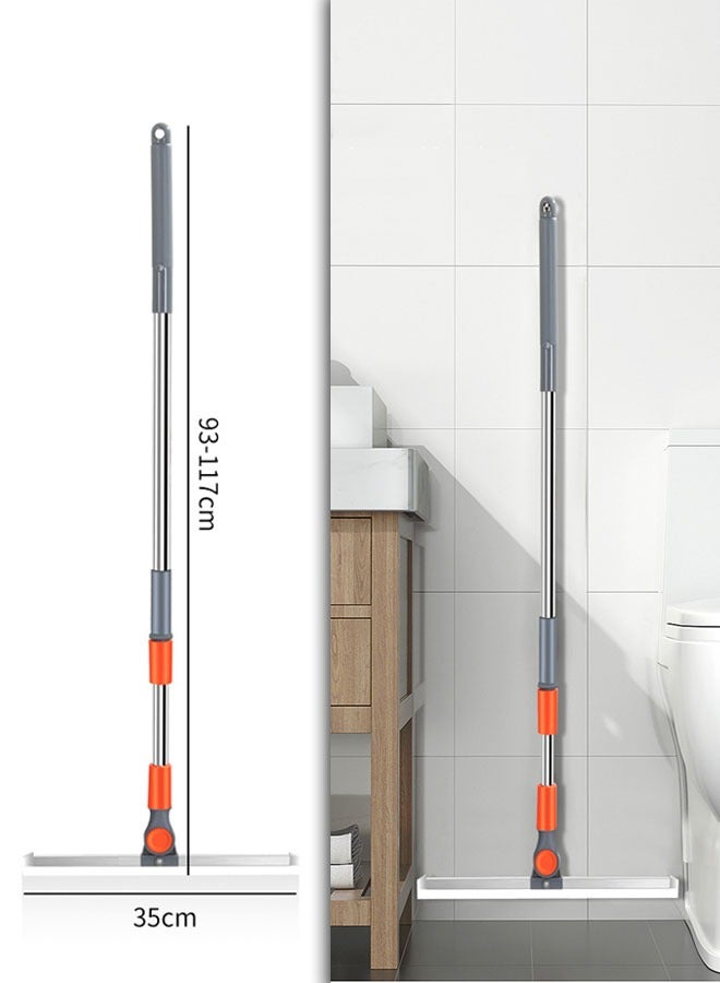 HAWAWA Floor Squeegee, 35CM Rubber Squeegee with 117cm Adjustable Handle, Household Silicone Wiper Magic Broom Non-Stick Hair Sweeping Soft Mop Floor Scraping Sweeper For Bathroom, Glass, Window, Kitchen, Tile Cleaning - Image 2