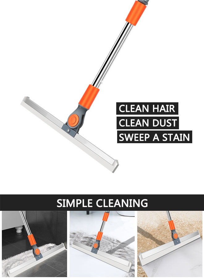 HAWAWA Floor Squeegee, 35CM Rubber Squeegee with 117cm Adjustable Handle, Household Silicone Wiper Magic Broom Non-Stick Hair Sweeping Soft Mop Floor Scraping Sweeper For Bathroom, Glass, Window, Kitchen, Tile Cleaning - Image 4
