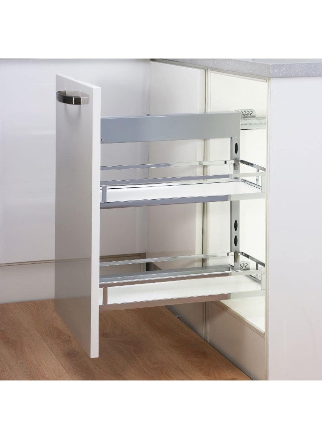 eurocliq Stainless Steel Pull Out Seasoning Basket, Soft Close Slide Cabinet Organizer Sliding Shelf for Kitchen Spice Storage Rack  - Image 4