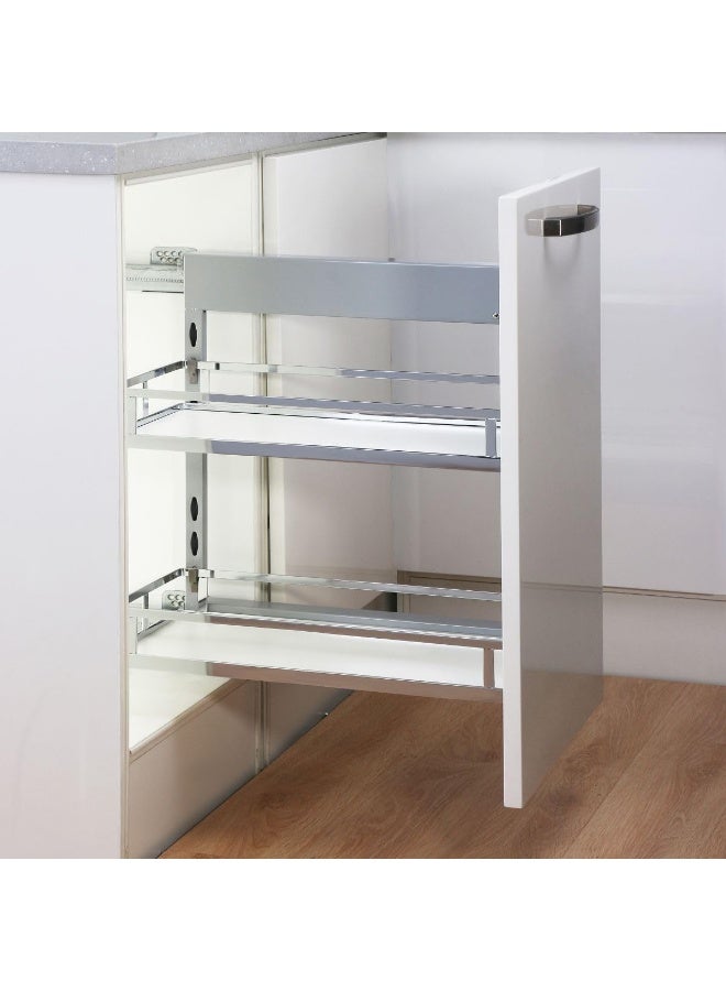 eurocliq Stainless Steel Pull Out Seasoning Basket, Soft Close Slide Cabinet Organizer Sliding Shelf for Kitchen Spice Storage Rack  - Image 5