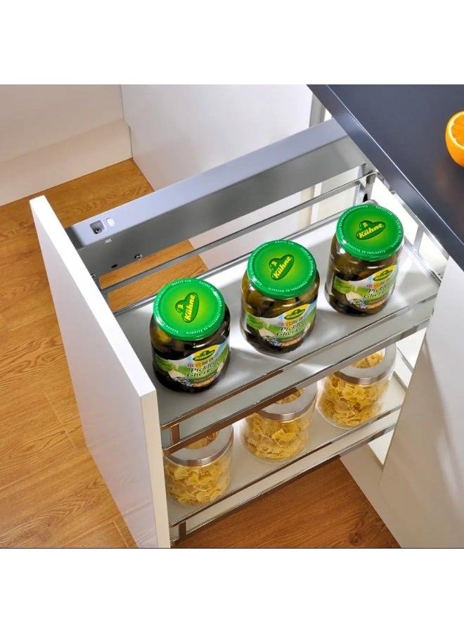 eurocliq Stainless Steel Pull Out Seasoning Basket, Soft Close Slide Cabinet Organizer Sliding Shelf for Kitchen Spice Storage Rack  - Image 2