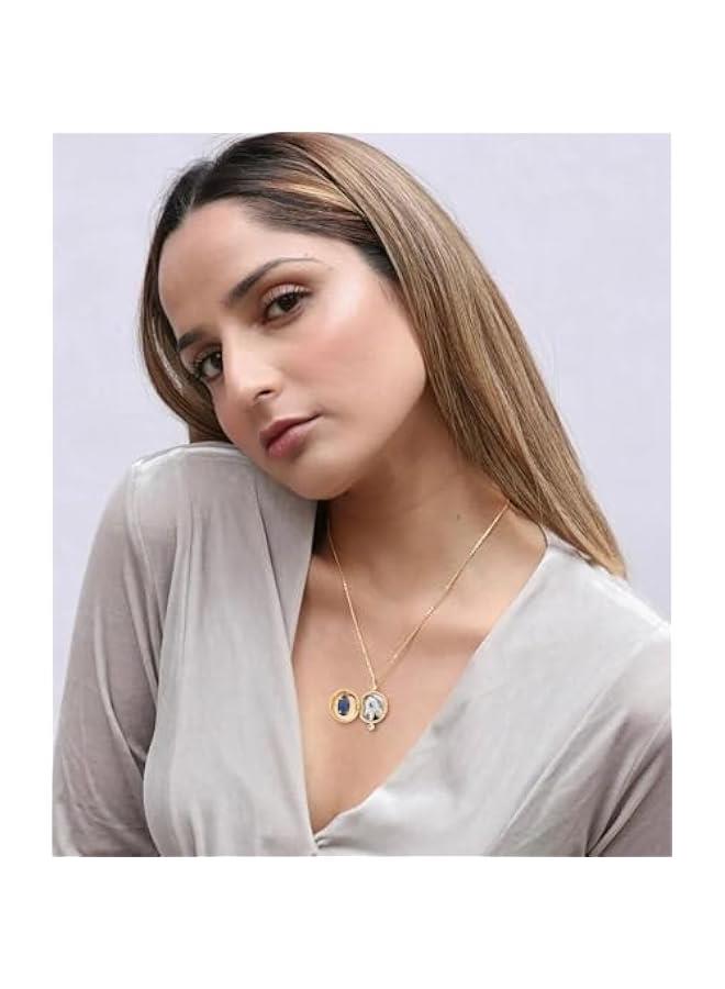 18K Gold Moon Star Lion Evil Eye Love Heart Cross Pendant Necklace Medallion Paperclip Chian Choker Layering Jewery for Women - Image 3