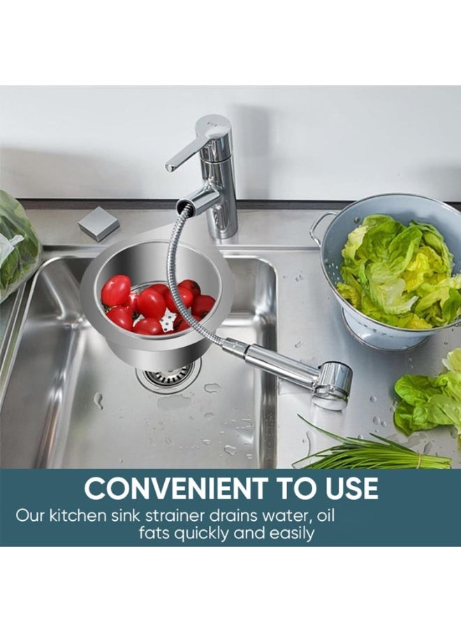 TERRIFI Stainless Steel Swan Sink Strainer Basket, Side Kitchen Sink Drain Basket, Multifunctional Corner Strainer for Fruits and Vegetables, Easy to Clean and Install, Durable Design (2pcs)  - Image 2