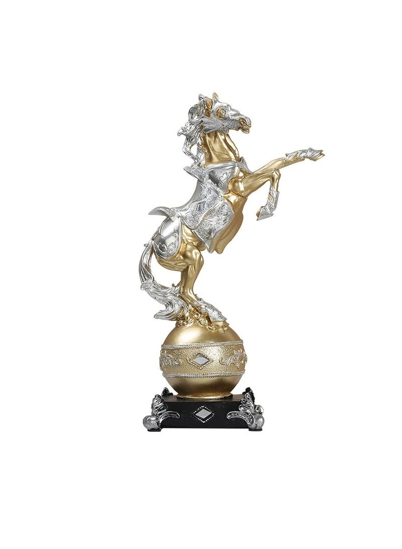 Standing Horse Resin Statue, Horse Art Figurine Decorative Home u0026 Office Decor Standing Horse Sculpture Ornaments for Desk Bookshelf - Image 1