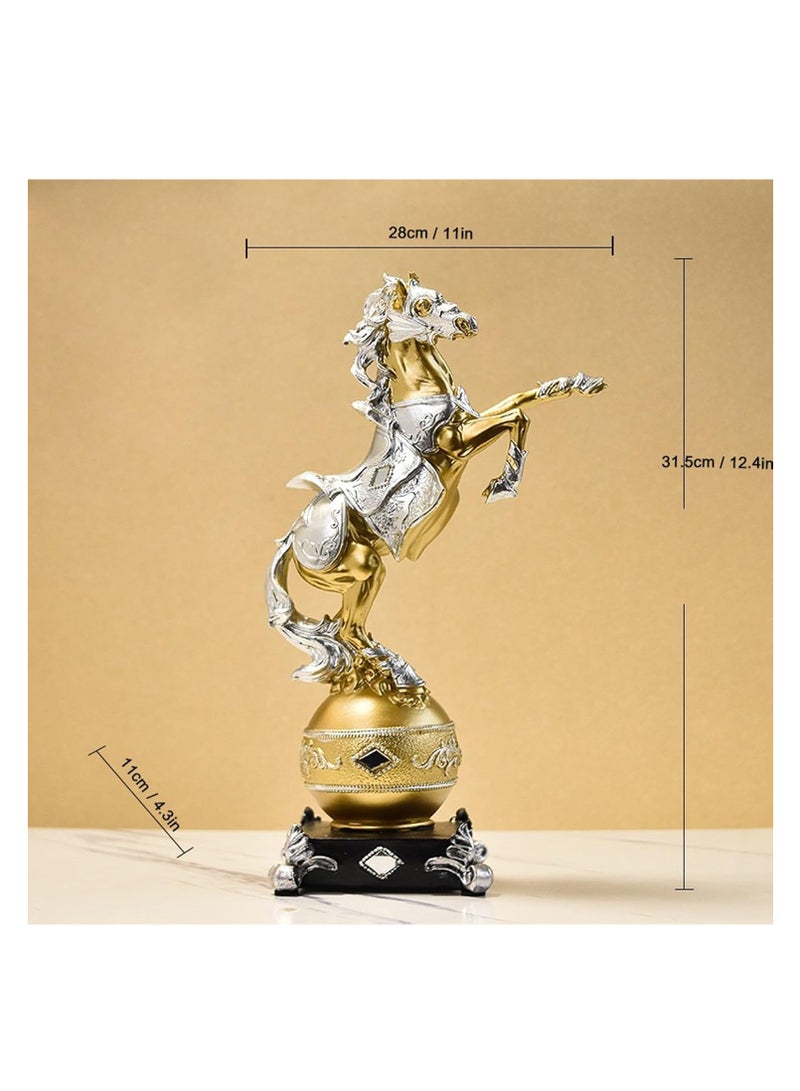 Standing Horse Resin Statue, Horse Art Figurine Decorative Home u0026 Office Decor Standing Horse Sculpture Ornaments for Desk Bookshelf - Image 2
