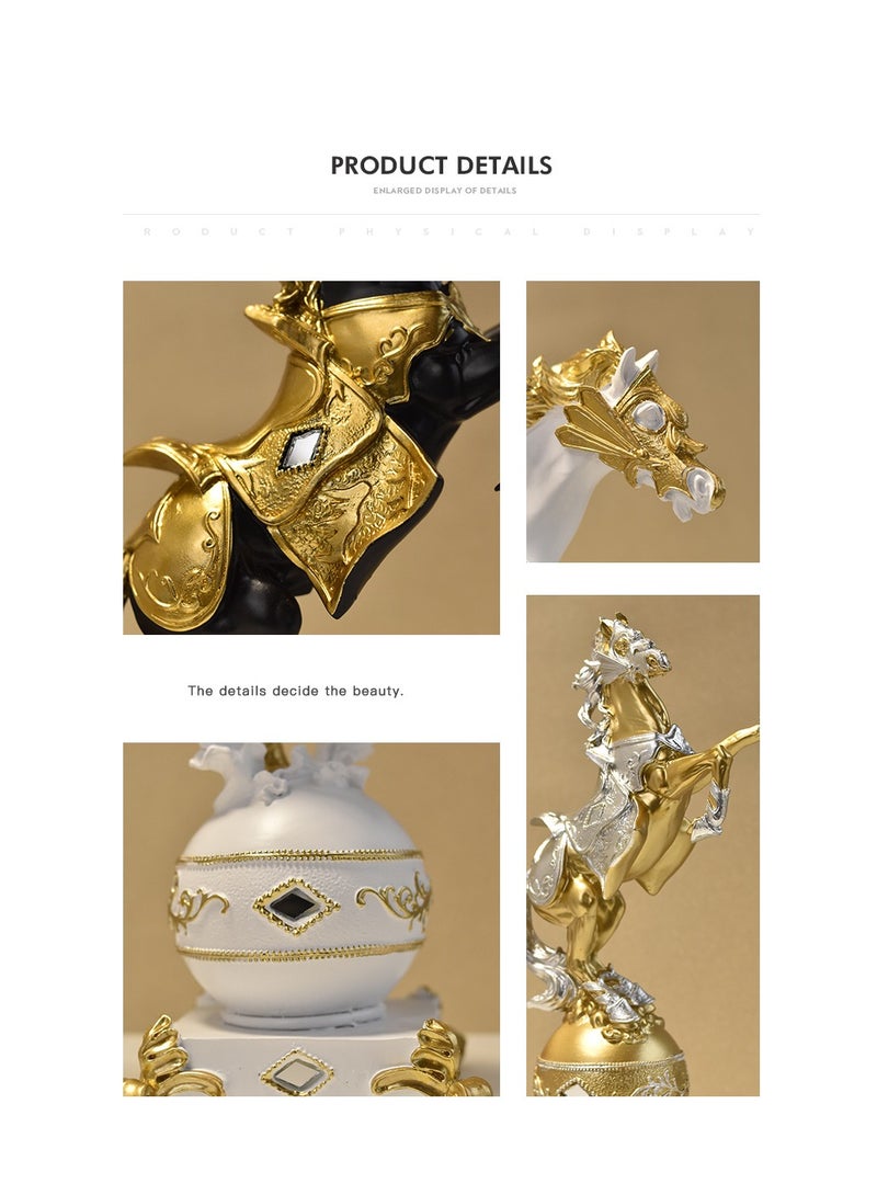 Standing Horse Resin Statue, Horse Art Figurine Decorative Home u0026 Office Decor Standing Horse Sculpture Ornaments for Desk Bookshelf - Image 5
