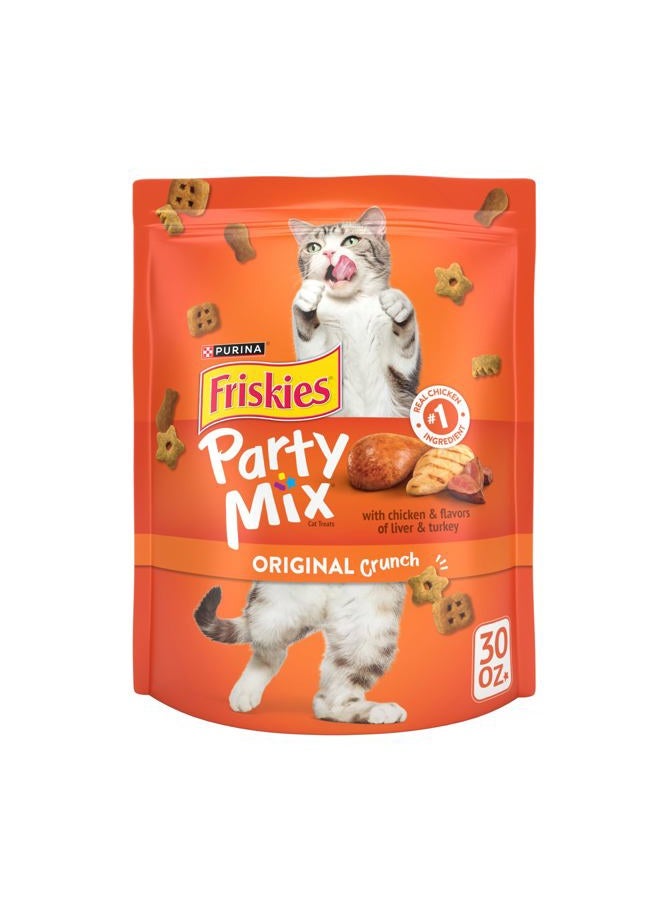 Friskies Purina Friskies Cat Treats, Party Mix Original Crunch - 30 oz. Pouch  - Image 1