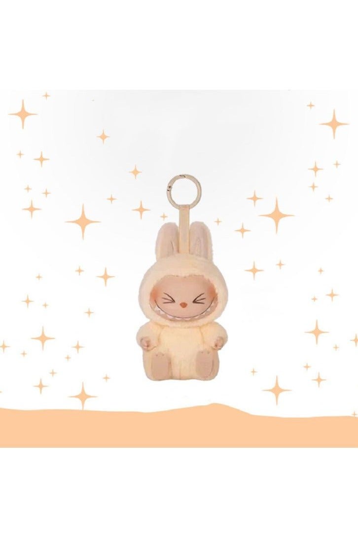 Second-Generation Sit-Down Party Series - Labubu - Vinyl Plush Toy (Sweetie Style),Beige Plush Doll Trendy Toy Pendant Keychain,17 cm - Image 2