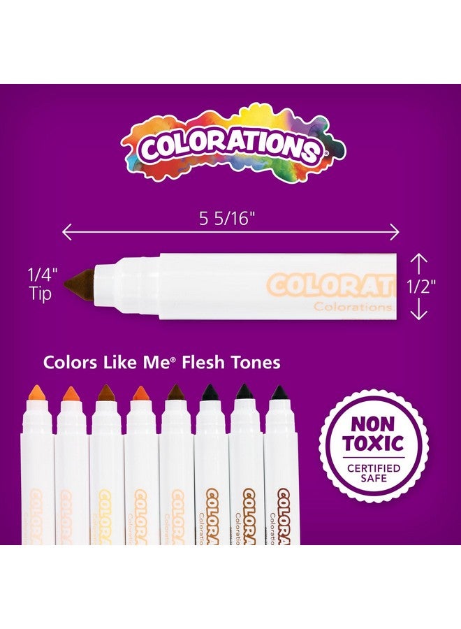 Colorations أقلام تلوين بألوان تشبهني - 12 عبوة، 8 درجات لون بشرة لكل منها، مجموعة من 96 - لوازم مدرسية بالجملة، صناديق فردية للأطفال، هدايا حفلات - Image 2