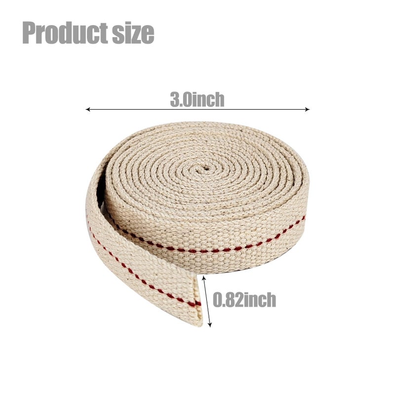 JUNSDUKE 1 Roll/ 6.5 Feet Oil Lamp Wick, 3/4 Inch Flat Cotton Wick Replacement for Oil Lamps, Lanterns, Oil Burners (3/4", 1) - Image 2