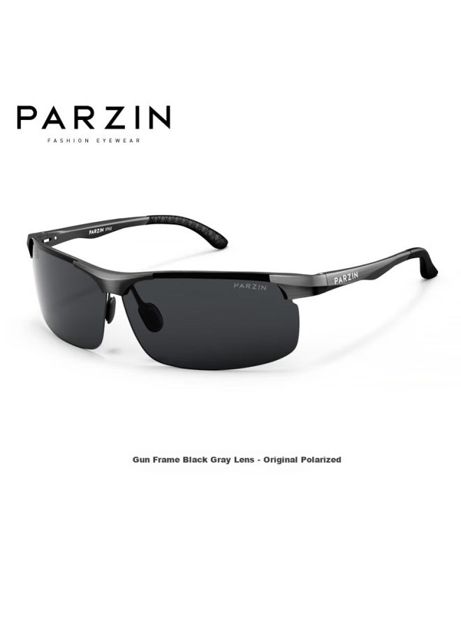 Parzin Aluminum-magnesium Polarized Sungl For Men, Fashionable And Simple Sports Cycling Sungl, Men's Driver Driving Sungl - Image 2
