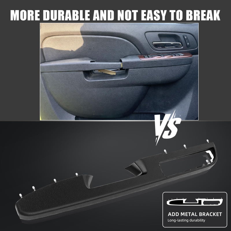 ItranMc 80994 Door Armrest Compatible with Chevy Silverado Tahoe Suburban Avalanche GMC Sierra Yukon 2010-2014 Front Left Driver Side Door Panel with Release Handle Above Arm Rest 27In-Black - Image 4