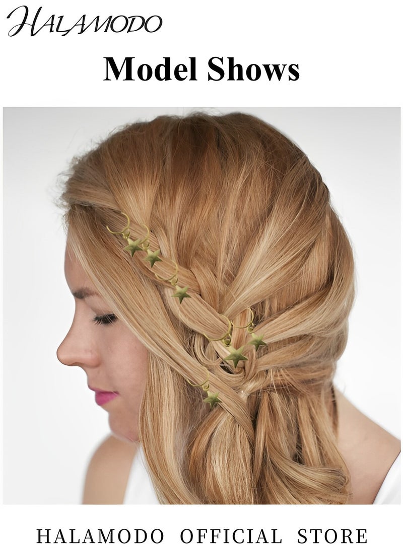 HALAMODO 80PCS Dreadlock Locs Accessories Hair Jewelry for Braids Locs Beads Jewelry for Hair Adjustable Cuffs Iron Braiding Hair Rings Decoration for Women and Girls - Image 4