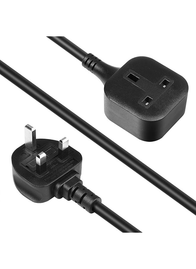 PROMASS Power Extension Lead,promass 1 Way Extension Cord with UK 3 Pin Plug Power Strips,Tough and Fireproof Single Extension Socket for Garden,Warehouse & Interior Renovation(Black) (3M)  - Image 1