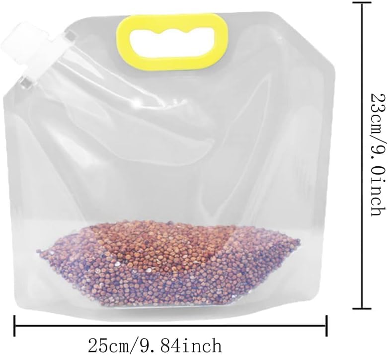KOIME 5 Pack Grain Storage Container Multigrain Food 15L Sealed Bags MoistureProof InsectProof Transparent Pouches Portable Bag Cereal Flour Bean Nut Rice Tea Powder Water Reusable Organizer Case2024 - Image 3