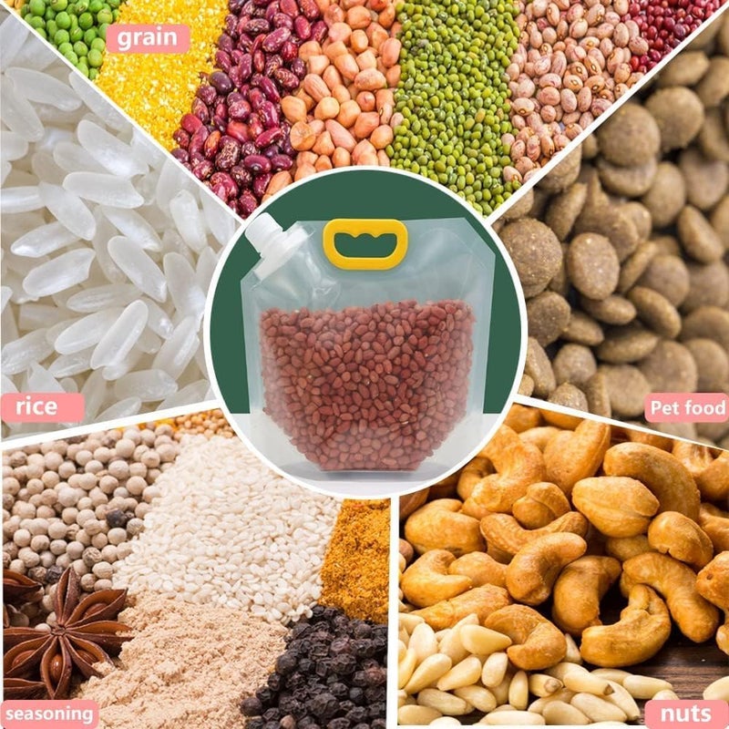 KOIME 5 Pack Grain Storage Container Multigrain Food 15L Sealed Bags MoistureProof InsectProof Transparent Pouches Portable Bag Cereal Flour Bean Nut Rice Tea Powder Water Reusable Organizer Case2024 - Image 2