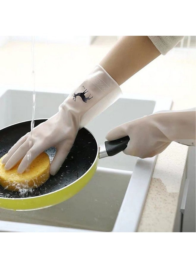 wolpin wolpin Hand Gloves for Dishwashing Skin-friendly Reusable Cleaning, Gardening | Anti-slip Kitchen Cleaning | Pet Grooming | Car Washing | Bathroom Cleaning | (Pack of 1 Pair, M, Polyvinyl Chloride) - Image 1