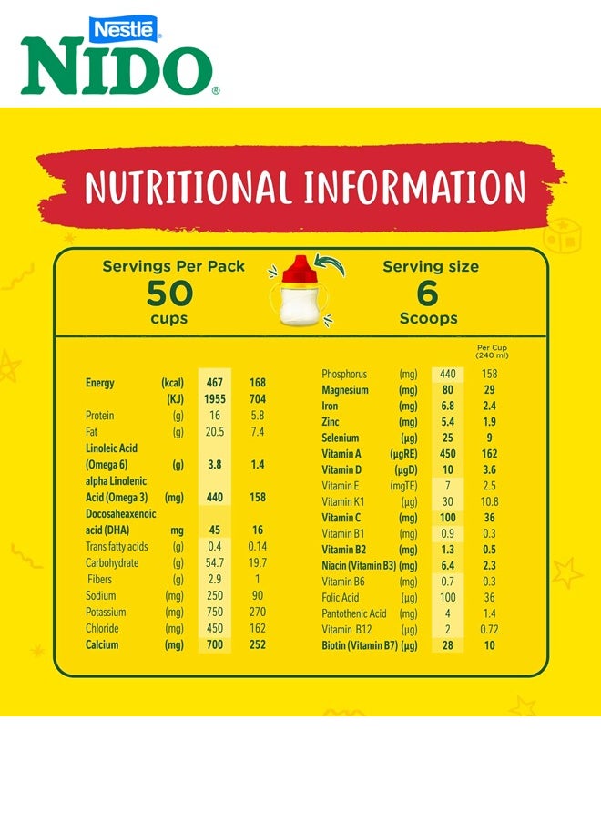Nestle - NIDO 1+ Growing Up Milk Powder, 1800g - Image 1