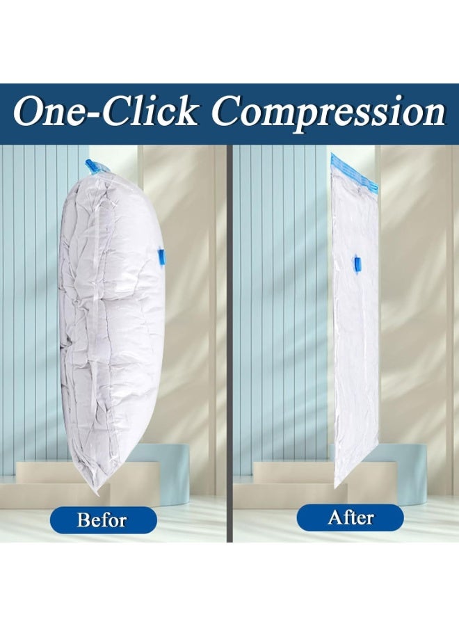 8 Pack Vacuum Storage Bags, Space Saver Bags (4 Large/4 Medium/1Hand Pump) Compressed Storage Bags, With Suction Pump, Reusable Bags Space Saver, Vacuum Bag for Packing,Clothes, Bedding, Travel - Image 3