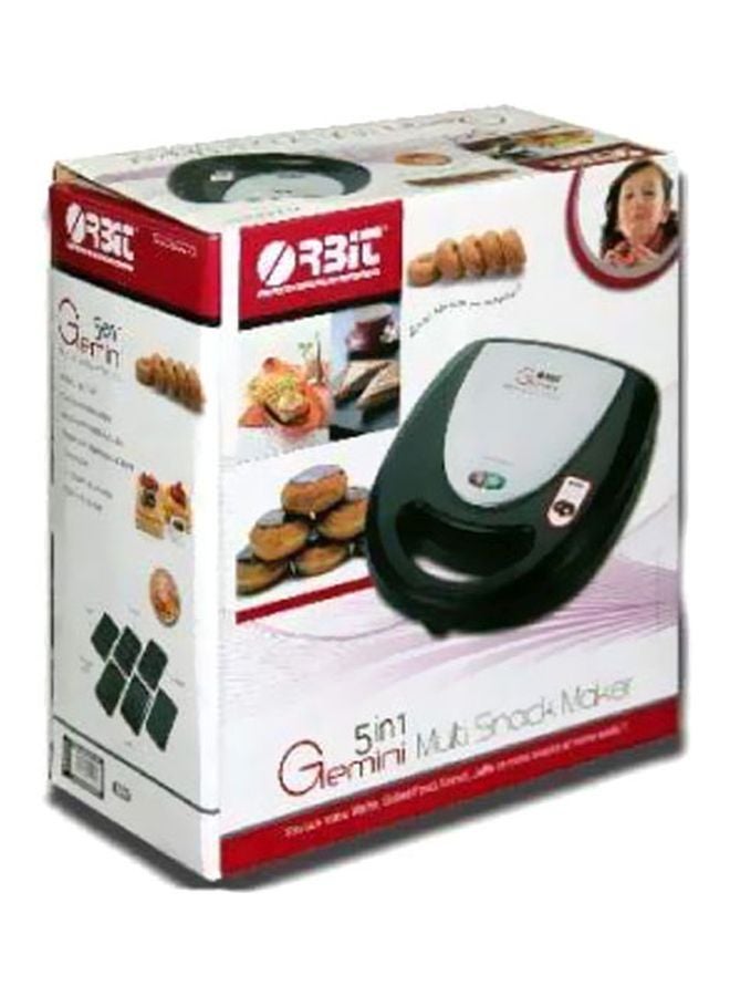 ORBIT 5-In-1 Gemini Sandwich Maker With 5 Detachable Plate 640 W 640.0 W B07MWS2J3S Black/Silver - Image 3