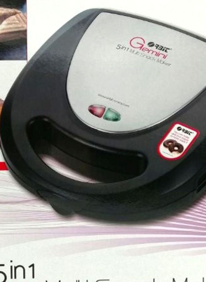 ORBIT 5-In-1 Gemini Sandwich Maker With 5 Detachable Plate 640 W 640.0 W B07MWS2J3S Black/Silver - Image 4