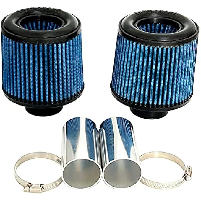 ريحني مدخل فلتر هواء مزدوج مخروطي عالي التدفق لبي إم دبليو E82 E88 E89 E90 E91 E92 E93 مدخل OEM 335I 535I N54 30 أزرق - Image 1