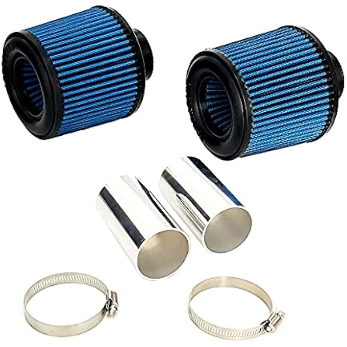 ريحني مدخل فلتر هواء مزدوج مخروطي عالي التدفق لبي إم دبليو E82 E88 E89 E90 E91 E92 E93 مدخل OEM 335I 535I N54 30 أزرق - Image 2