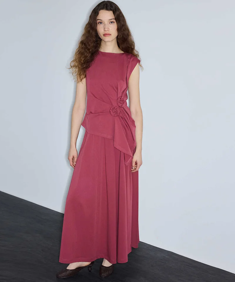 Elastic Waist Maxi Skirt