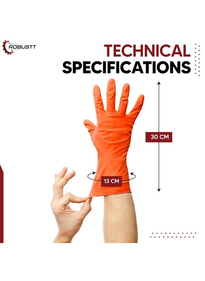 Robustt Premium Orange Rubber Cleaning Gloves | Reusable Gloves for Cleaning | Chemicals & Detergents Resistant | Pack of 1 |Heavy Duty Hand Gloves|Hand Gloves for Dish Washing, Gardening & Cleaning - pzsku/Z4736580B68B942EADC27Z/45/_/1736571281/bdb3cd95-6ffc-46a4-897e-8f3a3c1284ba