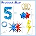 Villorem Red Blue Yellow Balloons Set 40 inch Blue Number 5 Balloon Golden Long Balloon Lightning and Star Balloons for Blue Hedgehog Theme Party 5th Birthday Party Decorations - Image 4