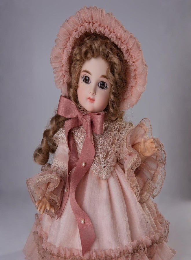 Cloveray 16-Inch BJD Vinyl Bisque Doll, Scale Poseable Vintage Court Doll with Victorian Dress, Collectible Doll with Gift Box for Display, Decoration, Birthday Gift Name Porcelosia (Pink) - Image 4