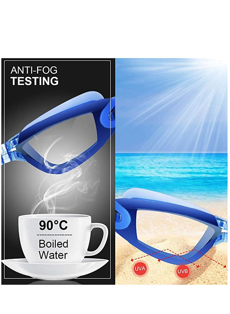 KASTWAVE Swimming Goggles, with Swim Caps Sets Swimming Goggles for Adult Men Women Ladies Kids No Leaking Swim Goggles Anti Fog UV Protection Swim Goggles Soft Silicone Nose Bridge - Image 3