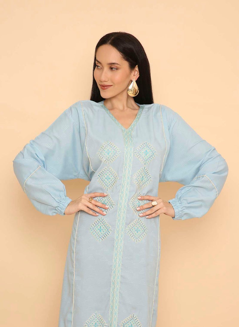 HANA & SARA Pure viscose long traditional arabic jalabiya dress for womens - Image 3
