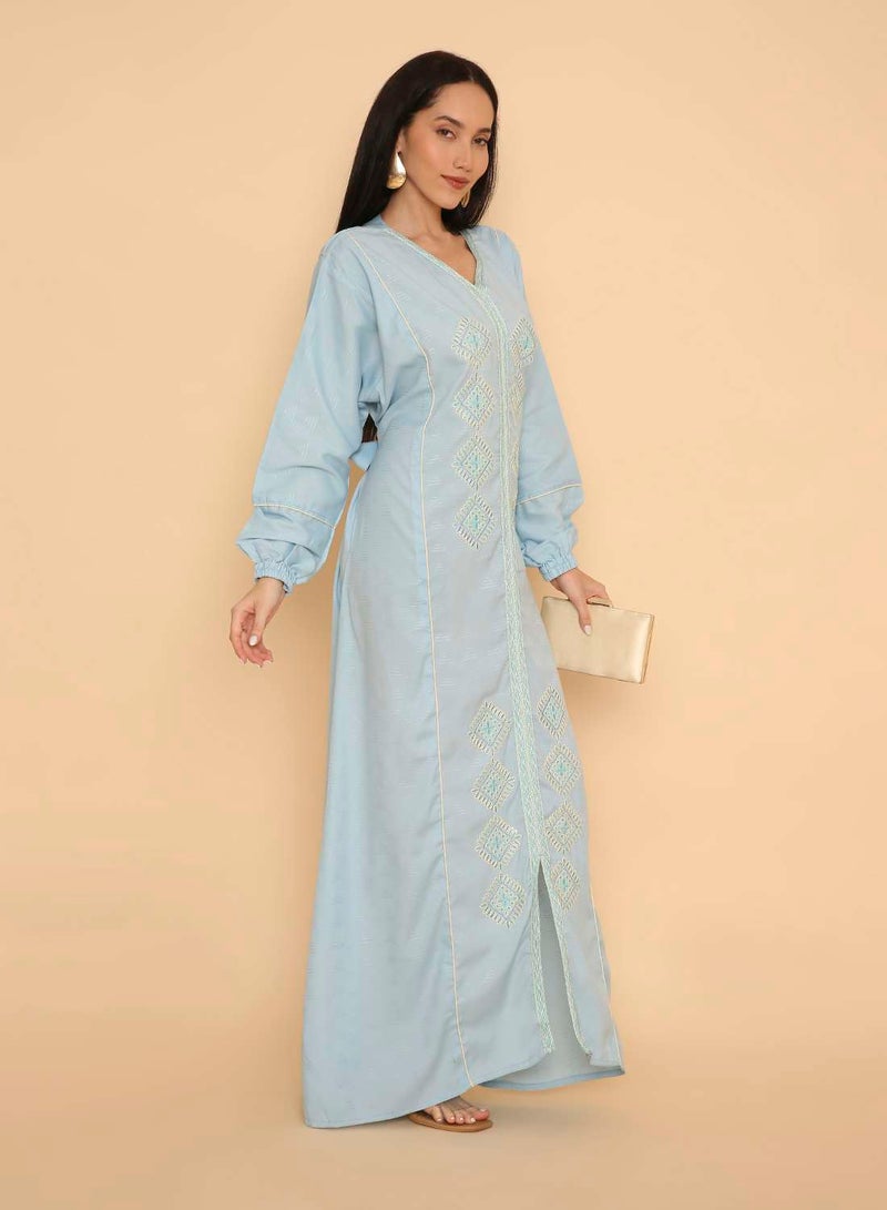 HANA & SARA Pure viscose long traditional arabic jalabiya dress for womens - Image 4